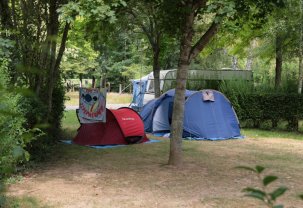 pitch with tent